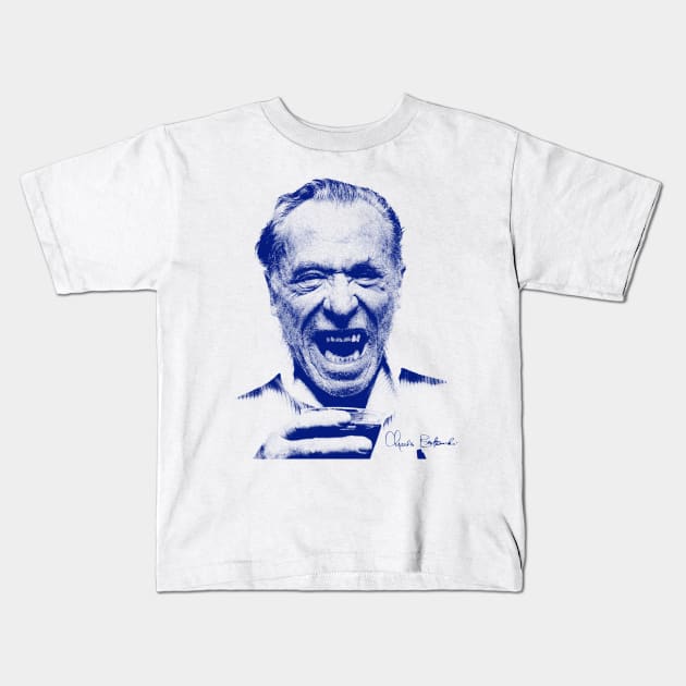 Charles Bukowski - Classic Sketch Kids T-Shirt by NavyVW